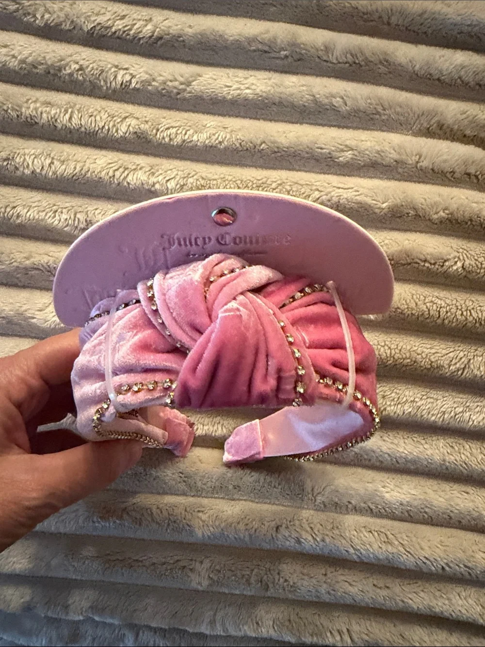 Juicy Couture Pink Velvet headband NWT